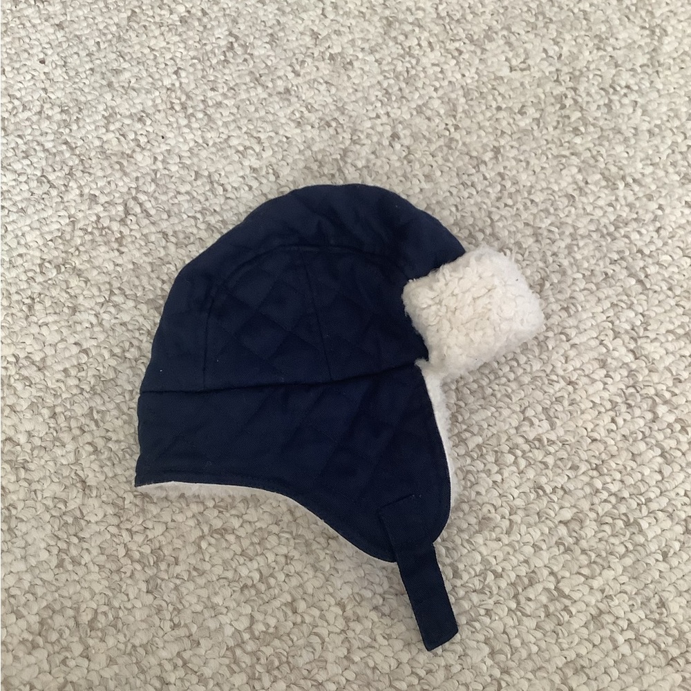 EUC Old Navy Sherpa Trapper Snow Hat Toddler Baby 12-18 Months Navy - Picture 2 of 4